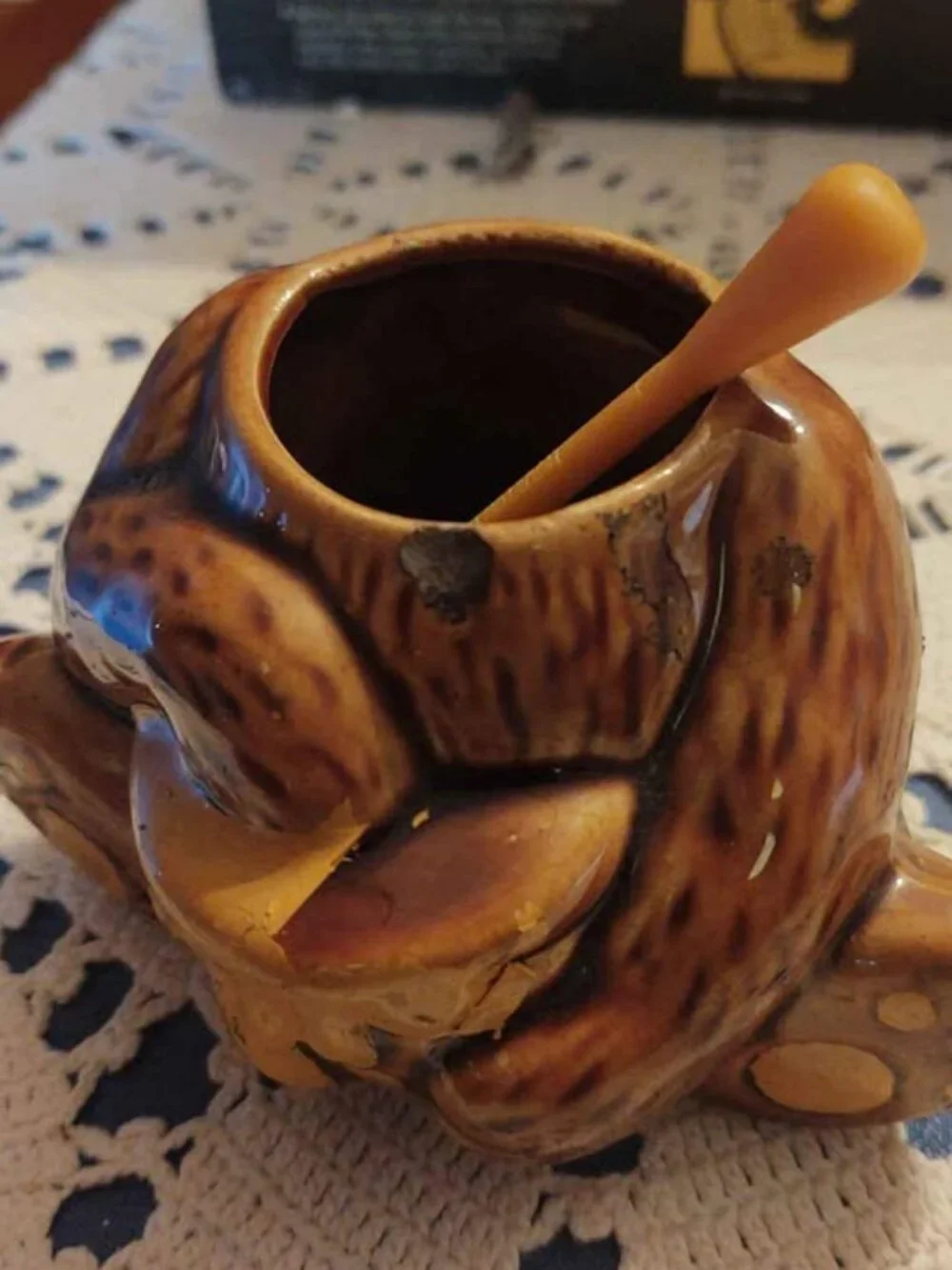 Vintage Ceramic Bear Honey Pot Jar 5.5